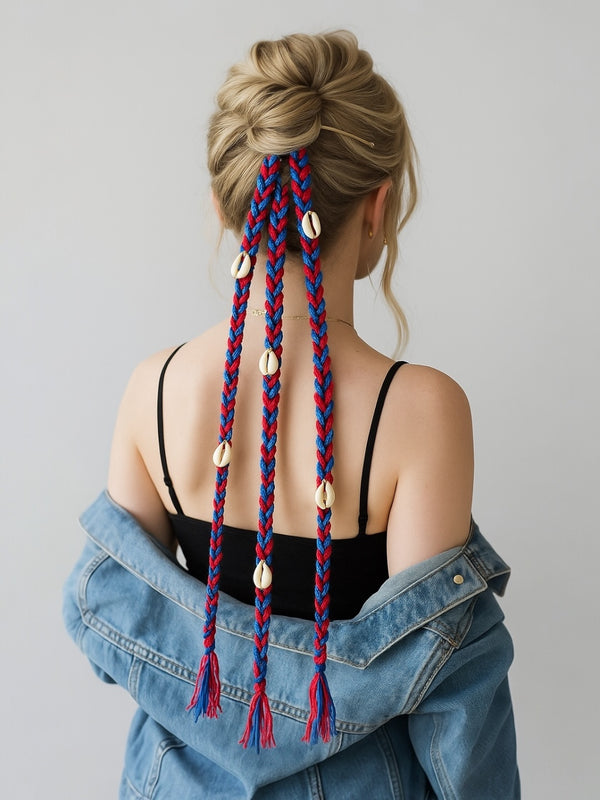 Red & Blue Shell Braids
