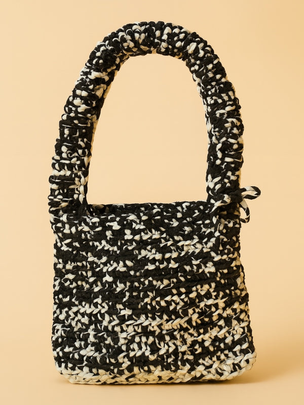 Black & White Handwoven Tote Bag